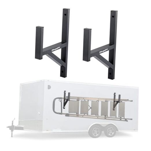 BougeRV Side Mount Trailer Ladder Rack Racks Heavy Duty Steel Ladder Racks 4