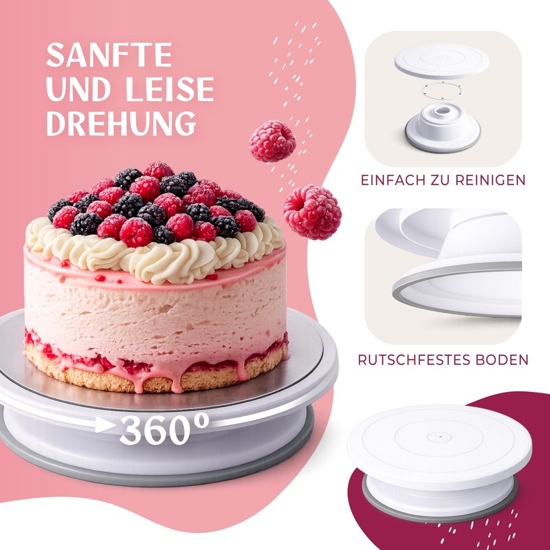 Cake Decorating Kit with Premium Piping Nozzles & Piping Bag, Rotating Cake P... gallery