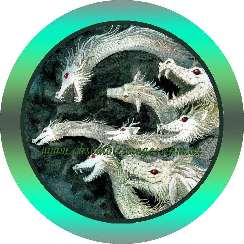 Dragon Custom Design  Edible Image Cake Icing Topper 5-8 Inches Diameter