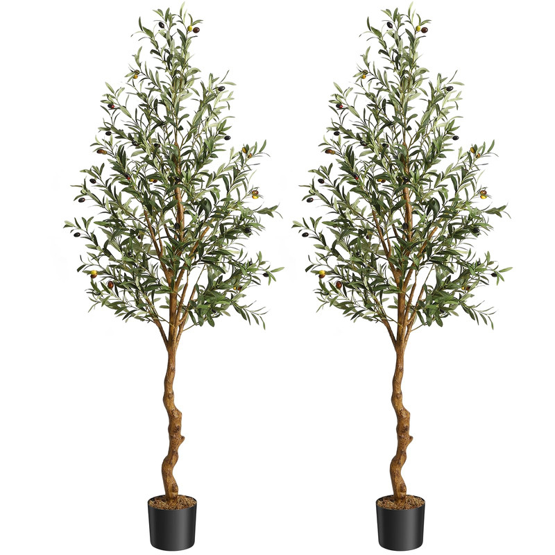 Gaomon Artificial Olive Tree 6Ft72In Tall Faux Olive Trees Silk Leaves For Home