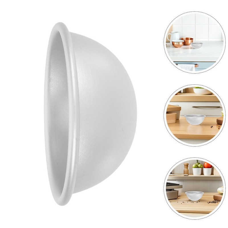 8Pcs Aluminum Semi Sphere Cake Baking Molds Reusable Metal Pans Color