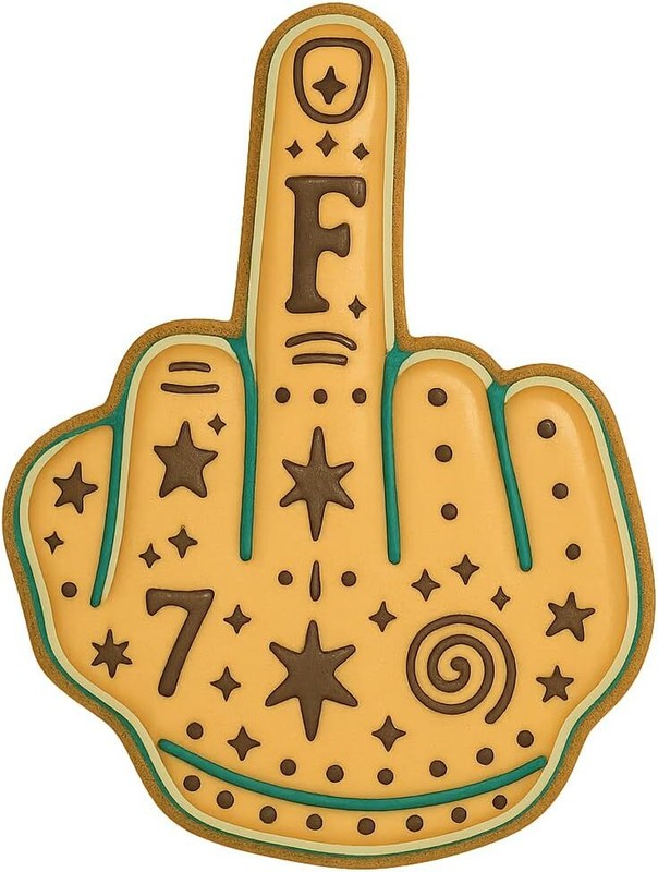 Detailed Middle Finger Gesture Cookie Cutter and Stamp Set, 4 Inches Tall gallery