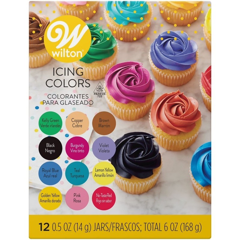 Edible Gel Food Coloring Set for Cake Decorating and Baking Variety Pack of 12
