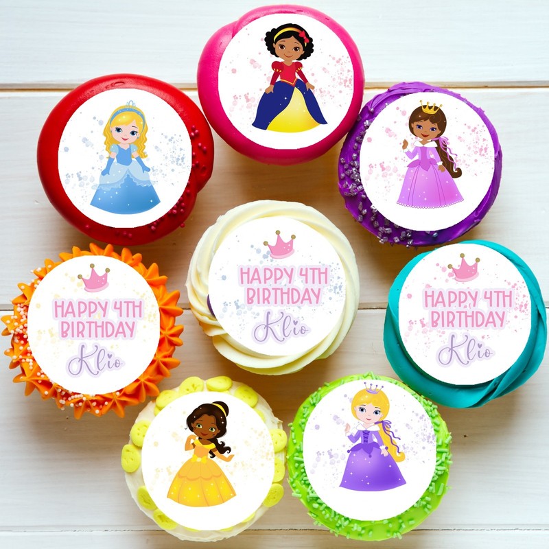 Princess Disney Princesses Pre-cut Edible Cupcake or Cookie Toppers