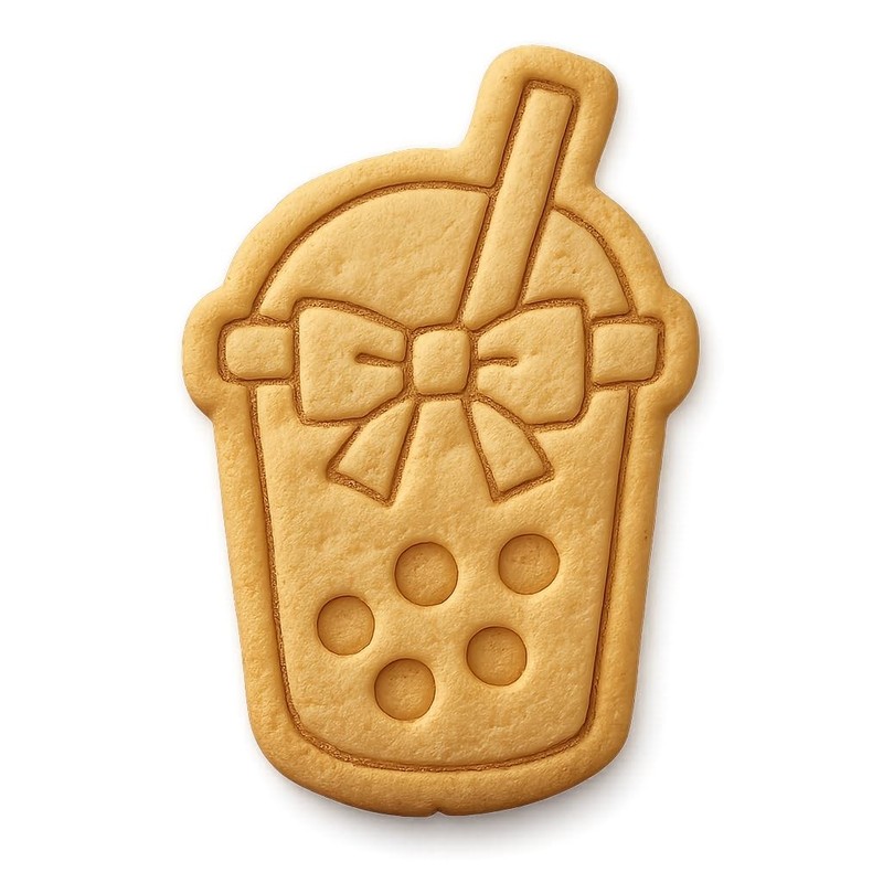 Bubble Tea with Bow Cookie Cutter & Stamp, Fondant & Clay - 2.8x4