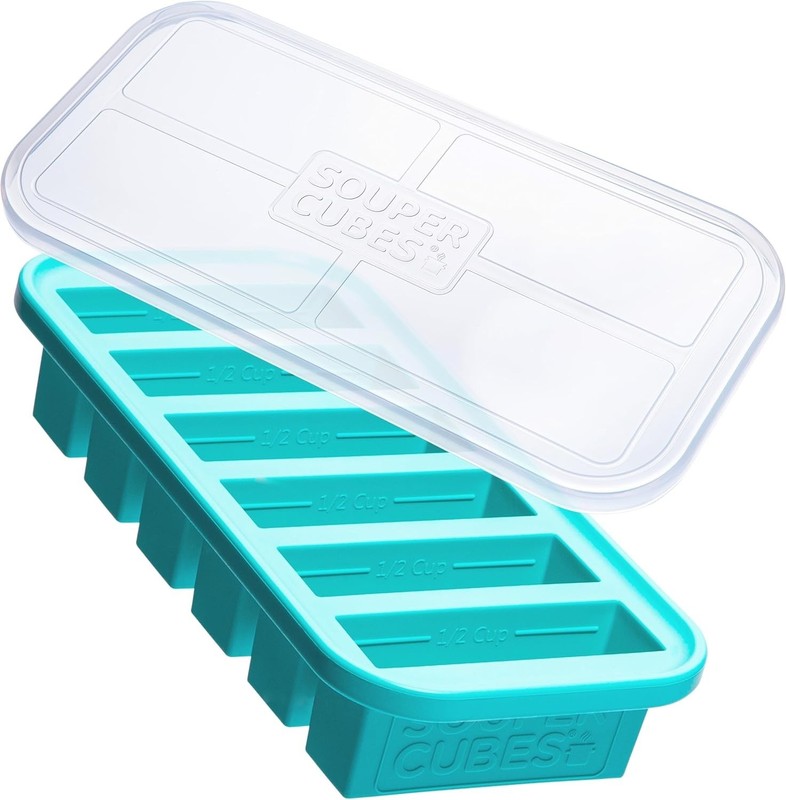Elegant 1/2 Cup Silicone Freezer Mold - Perfect for Meal Prepping & Food Storage gallery