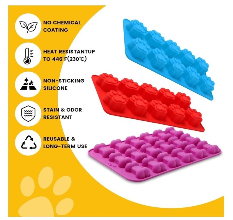 6PCS Silicone Molds Puppy Dog Paw and Bone, Elegant Chocolate Molds for Baking gallery