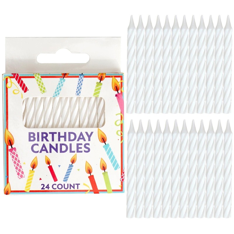White Birthday Candles Spiral, Candle for Cake, Cupcake, Party Celebration…