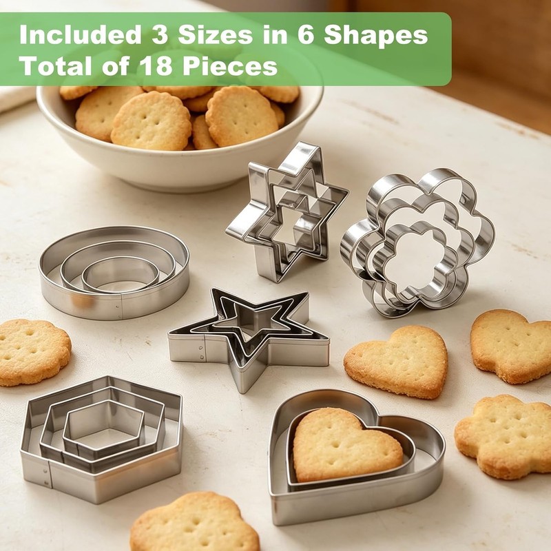 Cookie Cutters,18 Pcs Stainless Steel Cookie Cutters Variety Pack with Box | ... gallery
