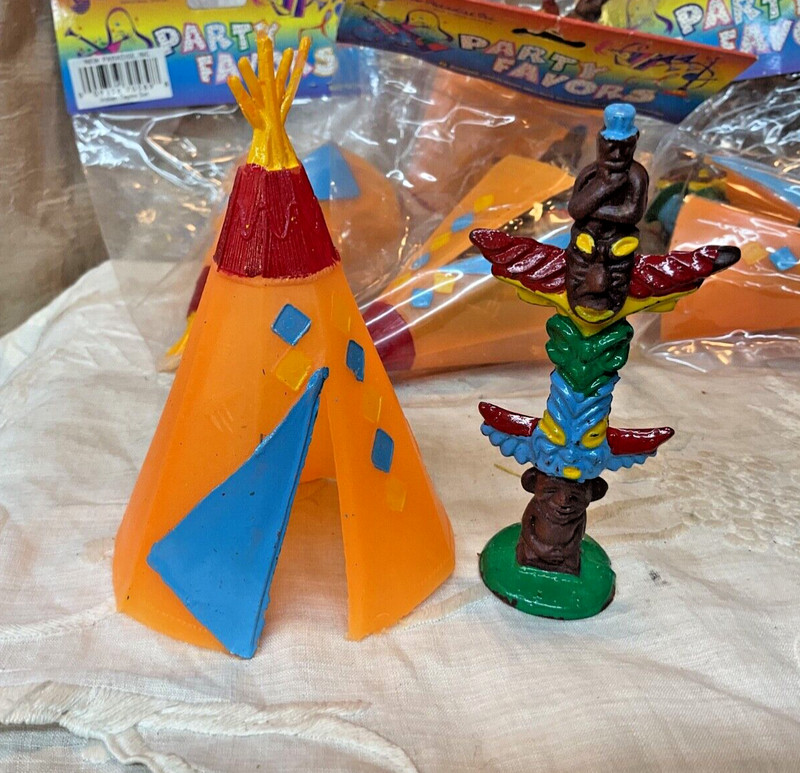 6 VNT Wilton Cake Topper Party Favor Native American Indians Teepee 6 Piece Set gallery