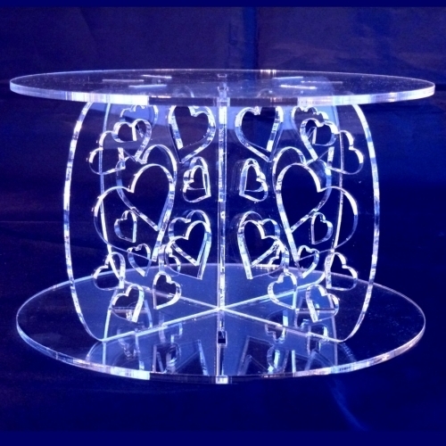 Round Hearts Wedding/Party Cake Stand Pillars, Many Sizes & Colours