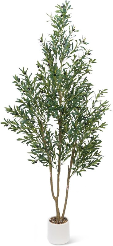 Olive Tree 7FT Fake Tree Faux Plants Indoor with Pot Artificial Tree