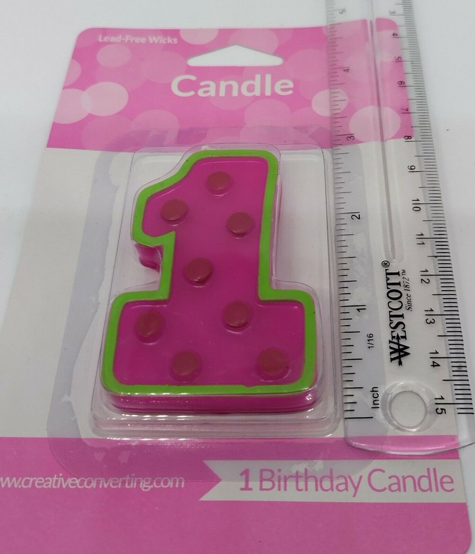 Combo Number One Girl Birthday Candle with 5 multicolor Candles Cake Party gallery