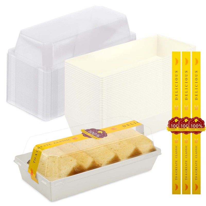 50 Sets Roll Cake , Swiss Roll Sandwich Boxes Charcuterie Boxes Muffin Cheese…