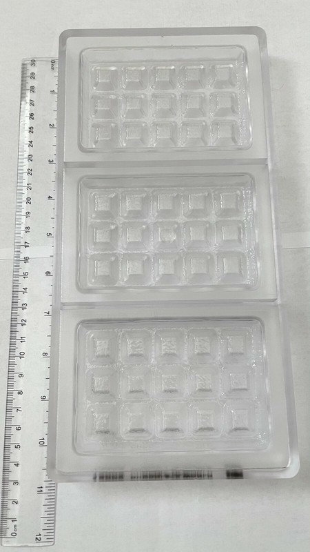 3-Cavity EU PC Chocolate Mold Big Brussels Waffle  Each 4.1" x 2.7" x 0.4"High gallery