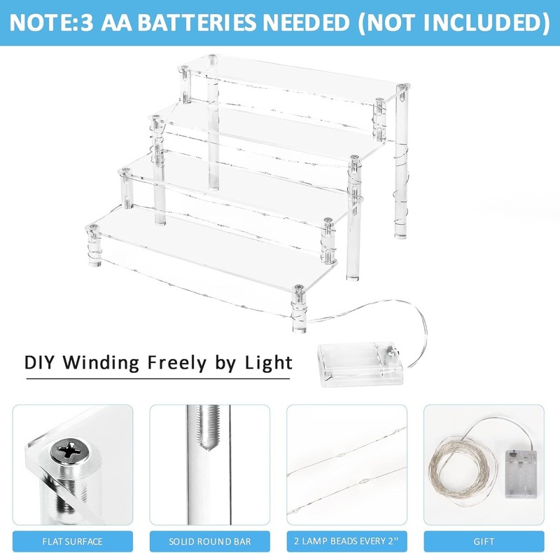 4 Tier Acrylic Display Stand - Mounting Hardware Included gallery
