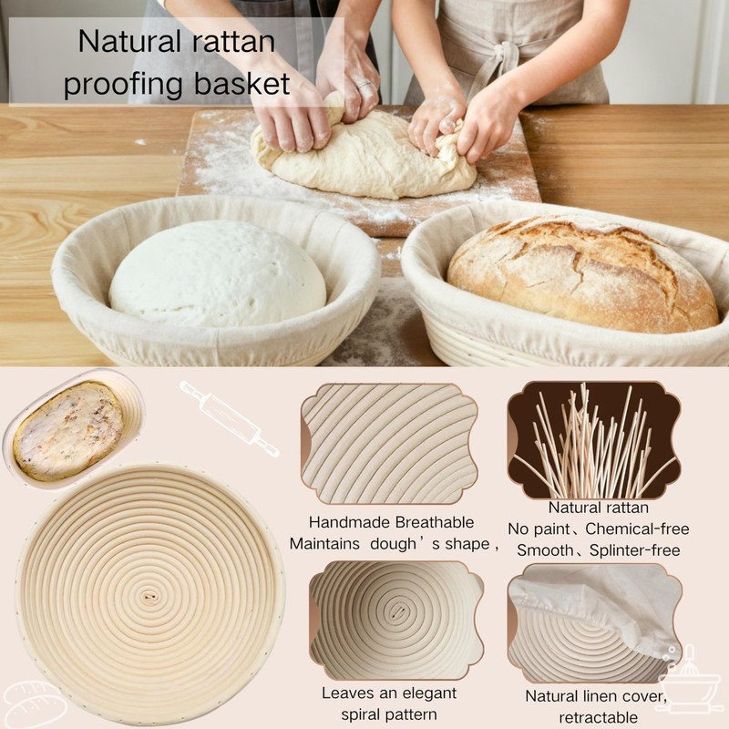 All-Inclusive Sourdough Starter Kit with Pot, 4 Proofing Baskets, Scale & Jar - gallery