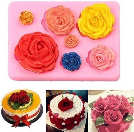 Non-Stick 2PCS Silicone Rose Molds for Cake & Chocolate - Perfect for Weddings gallery