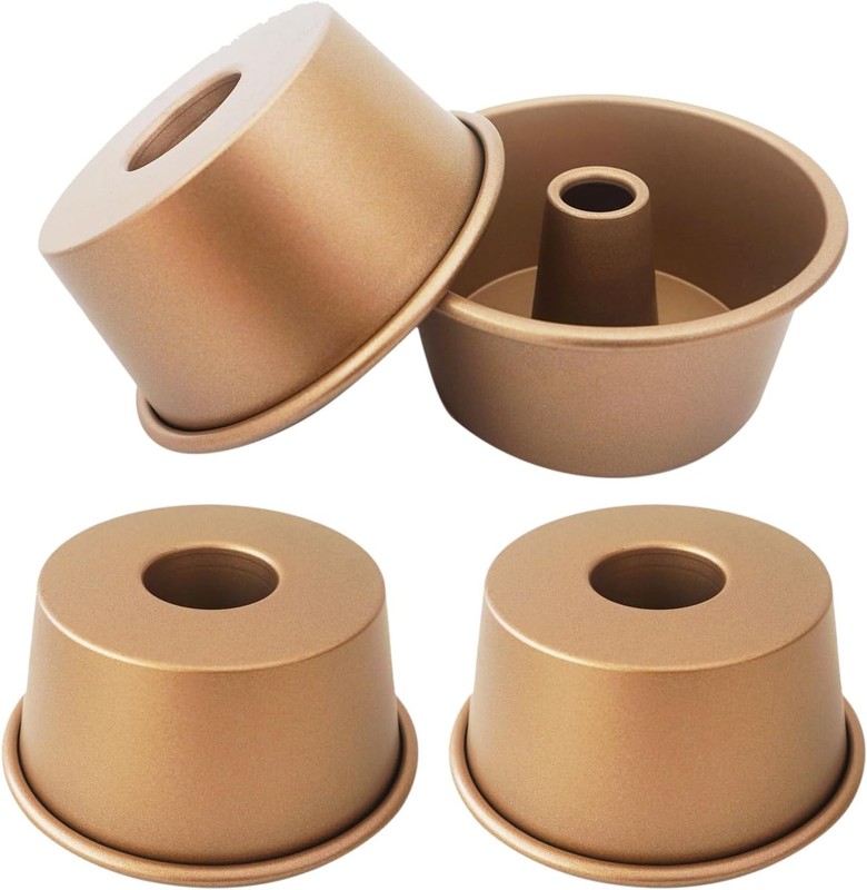 3.5 Inch Angel Cake Pan, Mini Fluted Tube Pan, Nonstick Ring Mold for Baking
