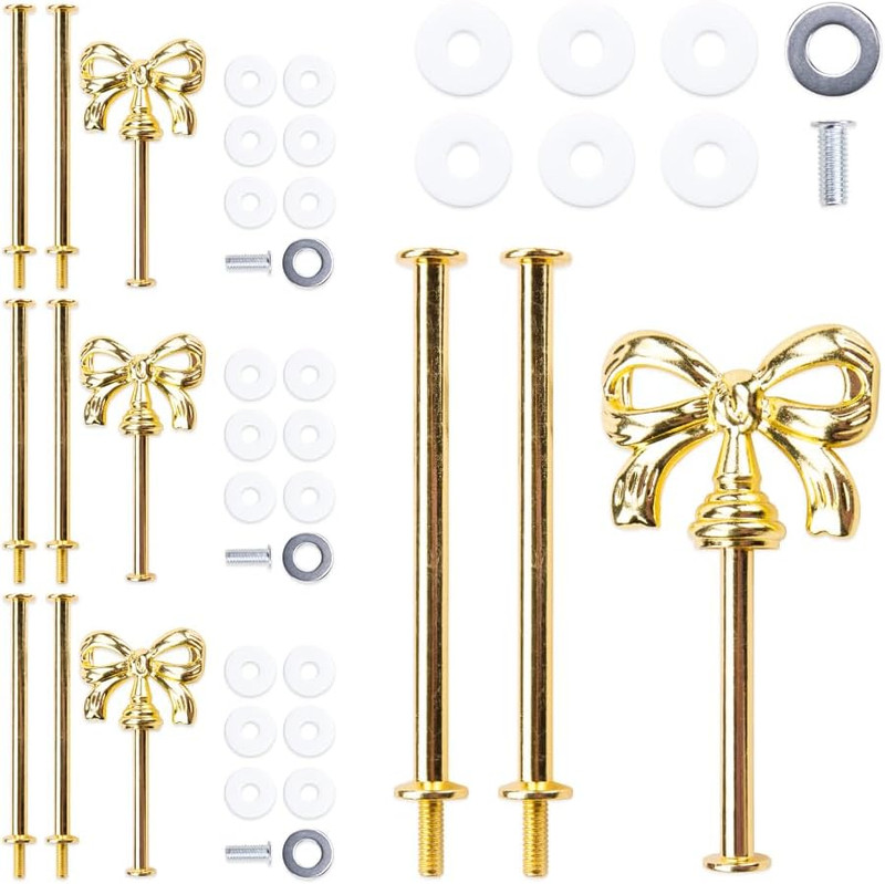 4Sets Elegant DIY 3-Tier Cake Stand Hardware Kit with Screws Zinc Alloy Handle F
