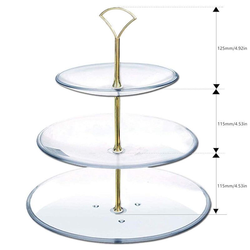 Heavy Metal 3 Tier Cake Stand Holder 14 Inch Fruit Plate Stand Metal Cake gallery