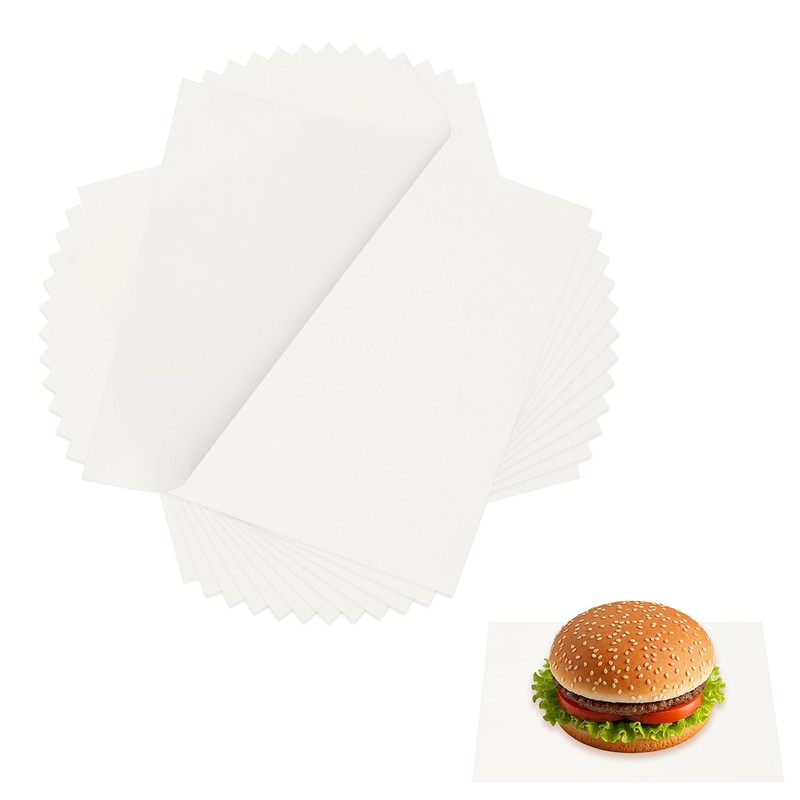 200 Pcs Wax Paper Sheets, 7 x 7″ Square Wrapping Paper, White