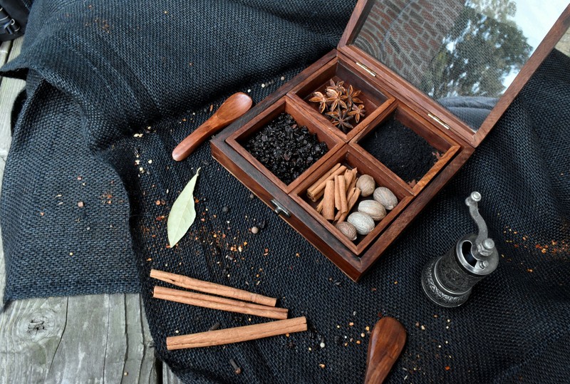 Handmade Wood Spice Box / Masala Box / Spice Rack / Gift / Jewelry Box / Puzzle gallery