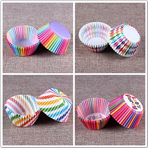 Cupcake Baking Paper Cups Muffin Cupcake Liners Colorful Rainbow Combo Dispos... gallery
