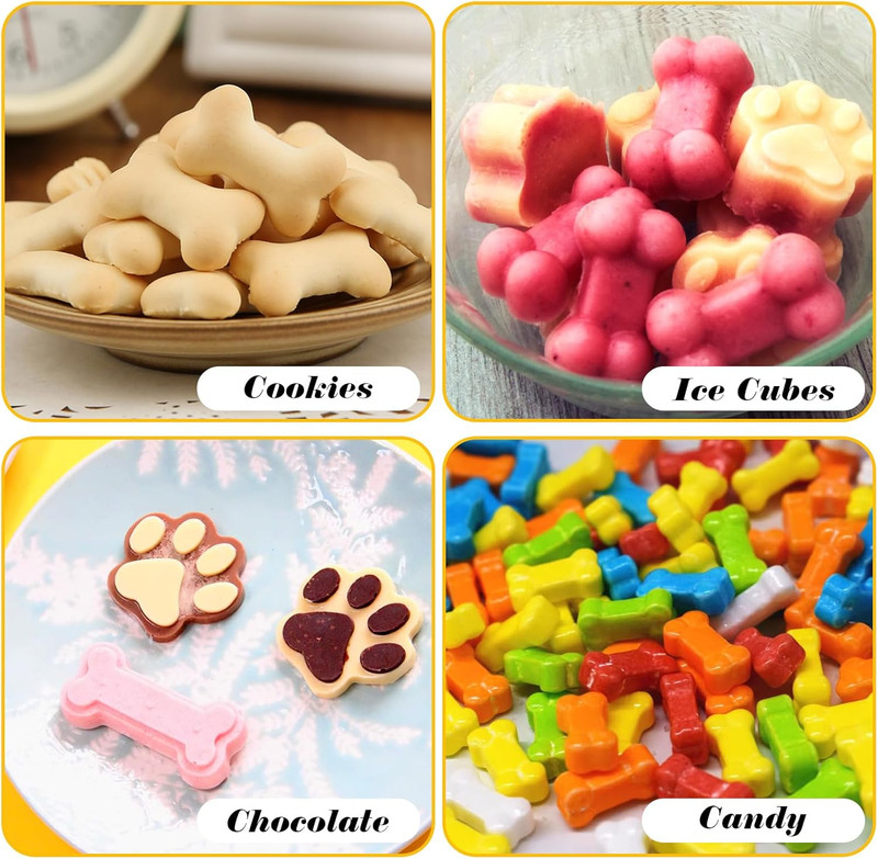 6PCS Silicone Molds Puppy Dog Paw and Bone, Elegant Chocolate Molds for Bakin... gallery