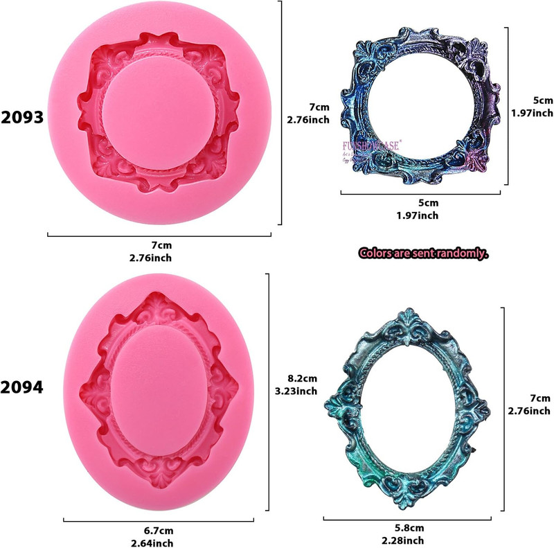 Retro Picture Frames Silicone Molds for Fondant Cake Decoration, Polymer Clay Cr gallery