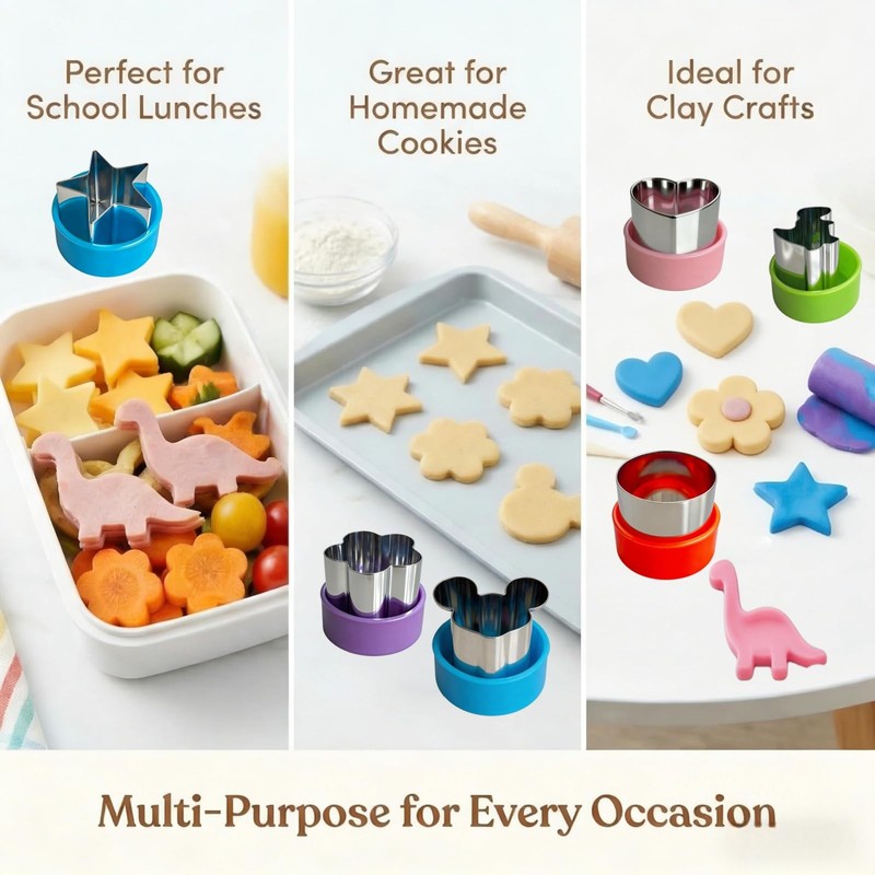LBUQSVF 9 PCS 1.5 In Mini Cookie Cutters Set for Kids, Stainless Steel Small ... gallery