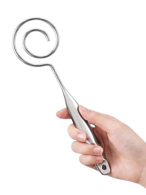 Seamless Dough Whisk - 11.4 Inch 304 Stainless Steel Danish Dough Whisk, Bread gallery