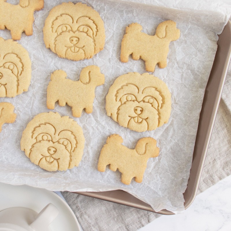 Maltipoo Cookie Cutters Set -cute dog face treats Maltese Poodle adoption rescue gallery