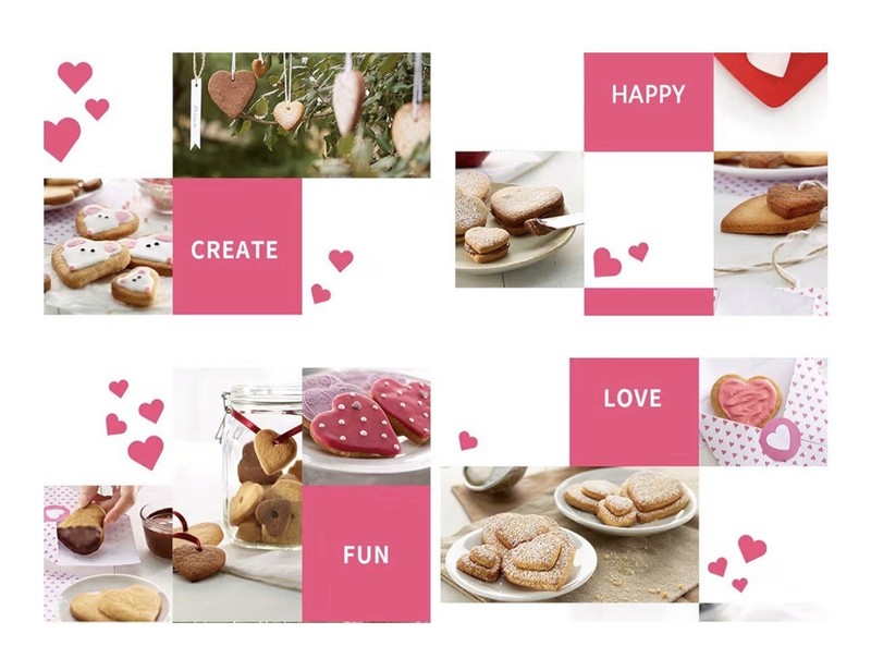 Heart Cookie Cutter Set 5 Pieces Stainless Steel Biscuit Cutters Valentine's Kit gallery