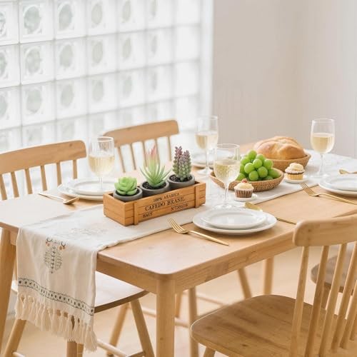 3PCS Small Fake Plants, Artificial Succulents Plants with Wooden Box for Home gallery