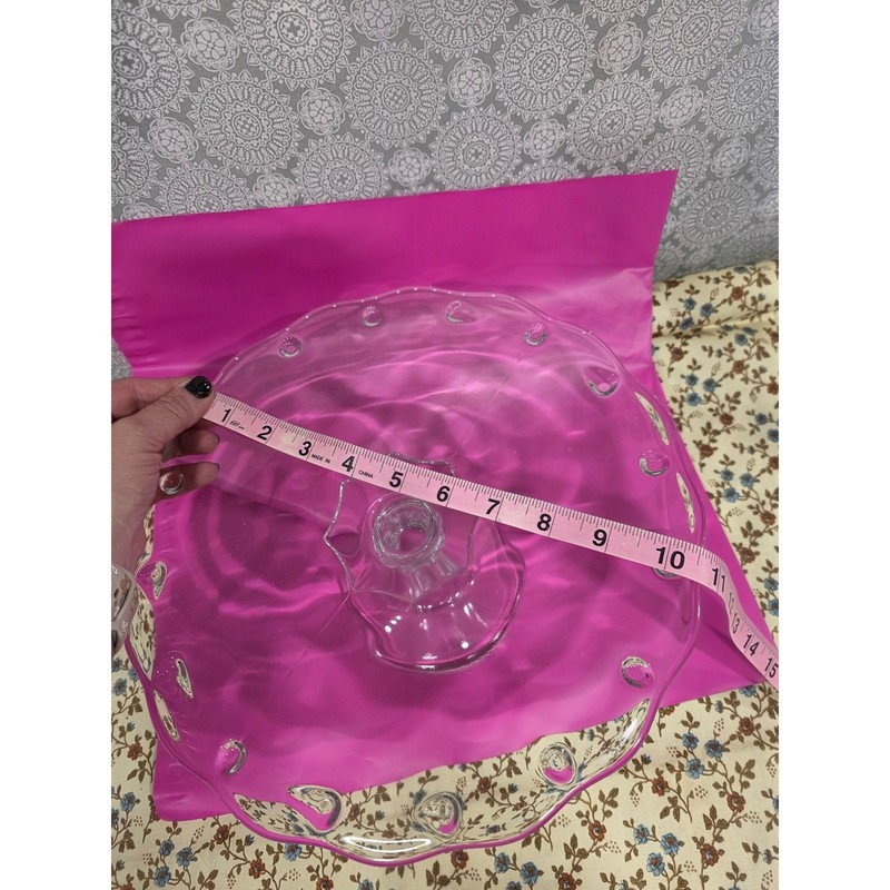 Clear Glass Cake Stand Dessert Display Plate Pedestal Serving Platter gallery