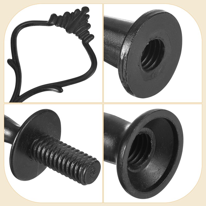 1 Set 3-Tier Cupcake Stand Hardware Fittings for Cake Stand Crown Black gallery
