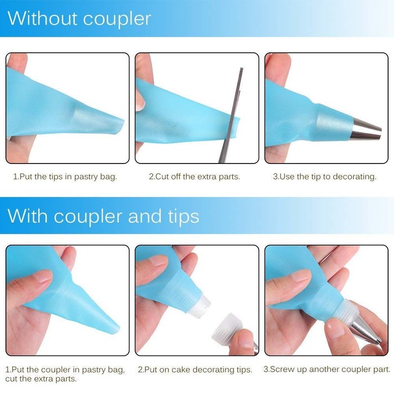 Cake Decorating Tips and Icing Piping Coupler With 48pcs Silver gallery