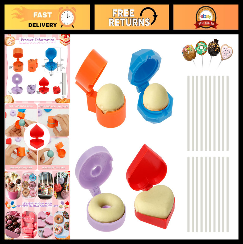 4 Pcs Reusable Round Cake Pop Mold Set for Home Baking & Parties – DIY Desserts