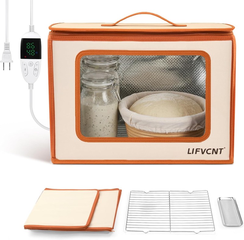 Folding Proofing Box with Metal Ra & Water Tray, Bread Proofer with