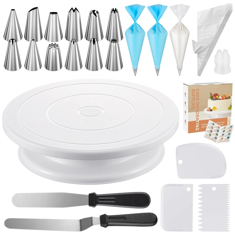 71PCs Cake Decorating Kit, Baking Supplies Tools Includes Cake Stand Turntab…