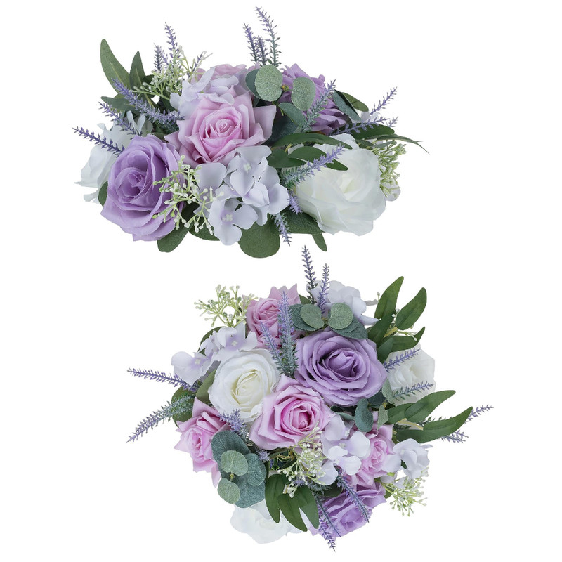 Blosmon Purple Flowers Artificial For Decoration 2 Pieces 9.5 Inch Fake Flower