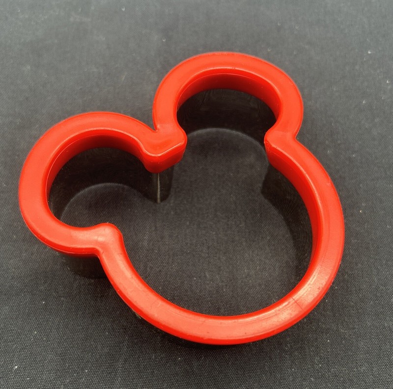 Disney Mickey Mouse Sandwich Cookie Cutter Red Grip 4.25” x 3.5” Kids Lunch