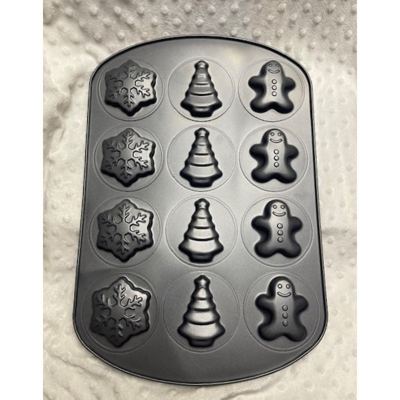 Wilton Non-Stick Christmas (Gingerbread Man, Snowflakes, Trees) Cookie Sheet-NEW gallery