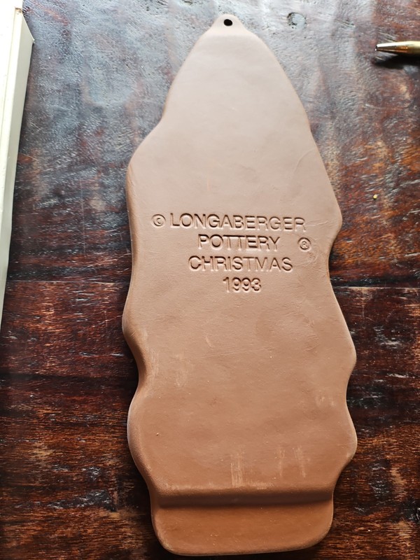 Longaberger Pottery Cookie Mold Brown St Nick Santa Christmas 1993 NEW NOS gallery