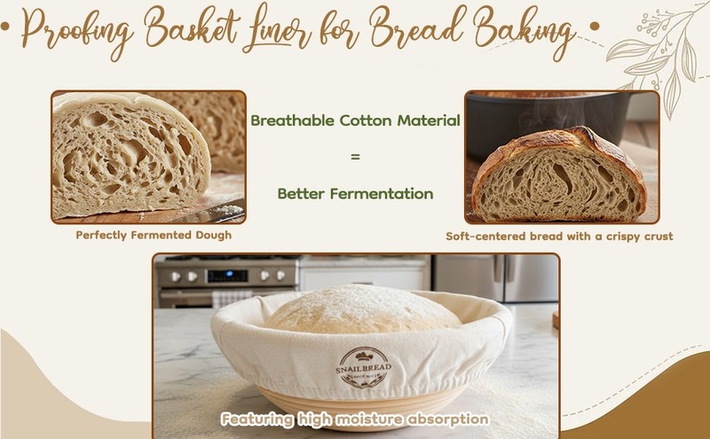Reble Cotton Bread Basket Liner Cloth: 6 Pas 9 Inch Hangable Round gallery