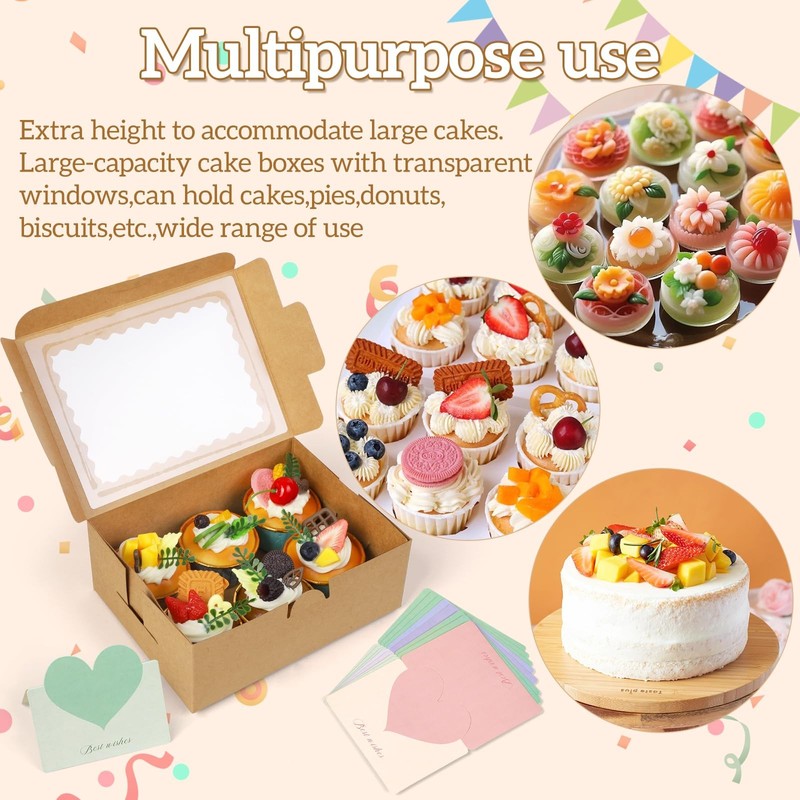 12 PCS Brown 8x6x3inches Cookies Boxes Window Bakery Macaron Treat Truffle gallery