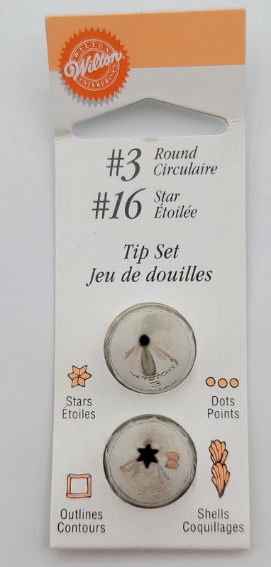 Wilton Round Piping Tip #3 Open Star Piping Tip #16 Set