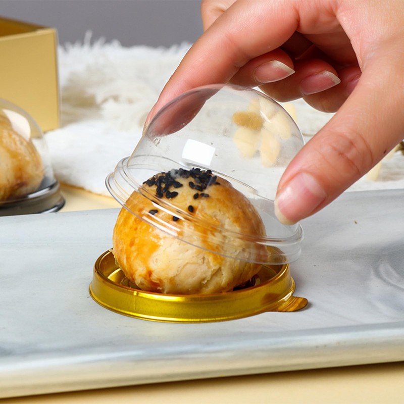 50 Set Clear Plastic Mini Cupcake Boxes Muffin Pod Dome Muffin Single Contain... gallery