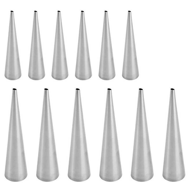12Pcs Reusable Stainless Steel Croissant Mold Conical Pastry Tubes for Baking gallery